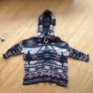 H&M Hooded Sweater - Aztec Print, Baja Style XS